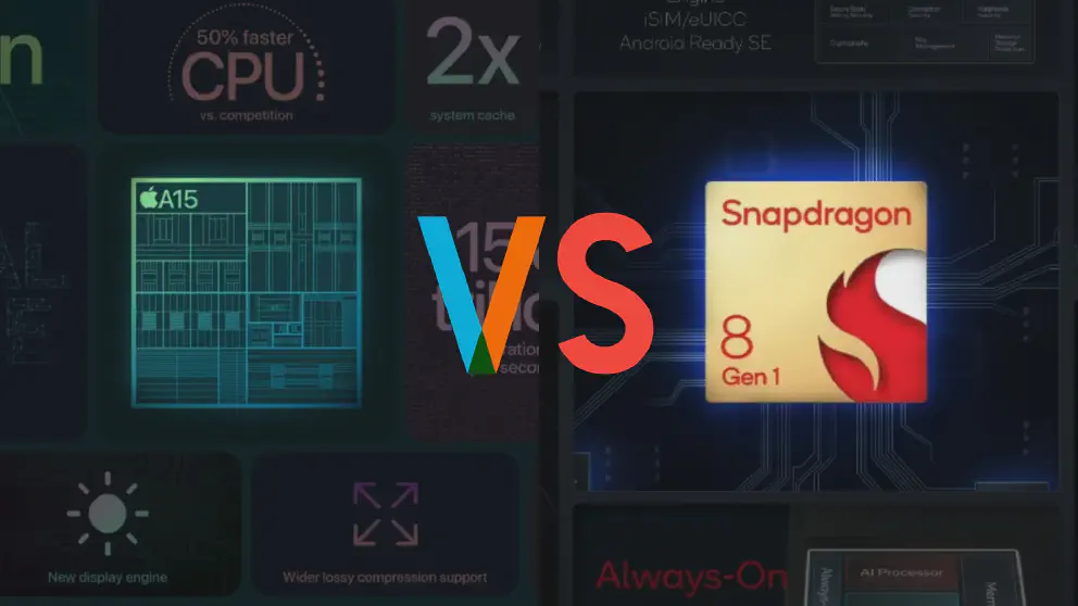 Qualcomm Snapdragon 8 Gen 1 vs Apple A15 and Apple M1