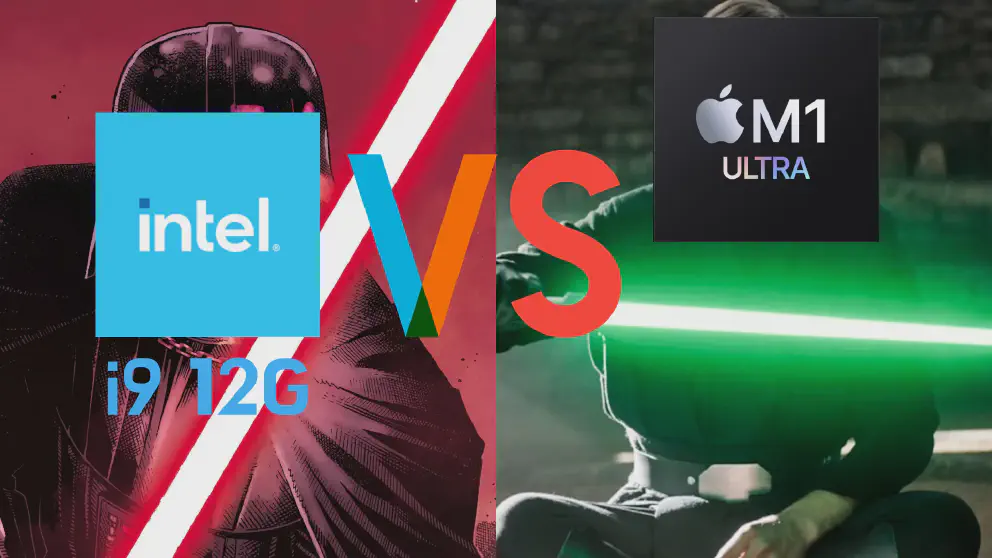Apple M1 vs Intel i9-12900K: Comparison between M1 Family (base to Ultra) against Intel's best